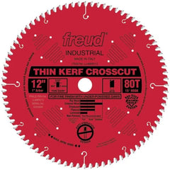 LU88R012 Thin Kerf Fine Finishing Blade 12" x 1" Bore x 80 Tooth ATB Thin Kerf