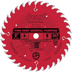 LU86R008 Industrial Thin Kerf General Purpose Blade with Red Perma-Shield, 8" diameter, 5/8" a