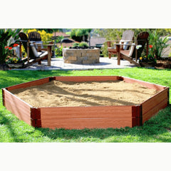 Classic Sienna 7' x 8' x 11" Composite Hexagon Sandbox Kit - 1" profile