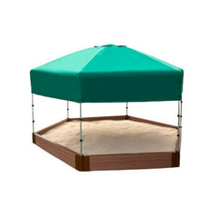 Classic Sienna 7' x 8' x 5.5 " Composite Hexagon Sandbox Kit with Telescoping Canopy/Cover - 2" profile