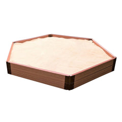 Classic Sienna 7' x 8' x 11" Composite Hexagon Sandbox Kit - 2" profile