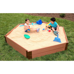 Classic Sienna 7' x 8' x 11" Composite Hexagon Sandbox Kit - 1" profile