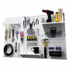 4' Metal Pegboard Standard Tool Storage Kit - White Toolboard & White Accessories
