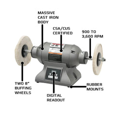 IBG-8VSB 8" Variable Speed Industrial Buffer