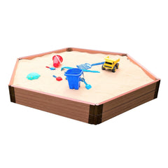 Classic Sienna 7' x 8' x 11" Composite Hexagon Sandbox Kit - 2" profile