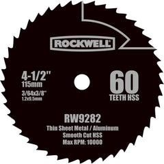 4-1/2" Compact HSS Circular Saw Blade, Model RW9282