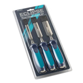 3 pc Wood Chisel with Ergonomic Soft Handle 1/2", 3/4", 1"