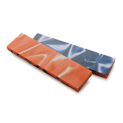 Acrylic Knife Scales - 3/8" x 1-1/2" x 6" - Blue & Orange - Pair
