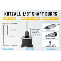 Original Cylinder Burr, 1/4" Shaft, Coarse (3/4" x 1")