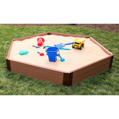Classic Sienna 7' x 8' x 11" Composite Hexagon Sandbox Kit - 2" profile