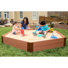 Classic Sienna 7' x 8' x 11" Composite Hexagon Sandbox Kit - 1" profile