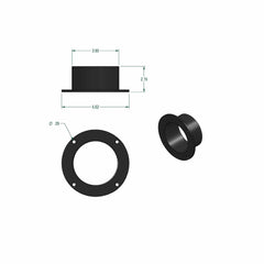 Flanged Inlet Fitting for Dust Collection System - 4" Diameter