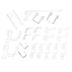 Slotted Metal Pegboard Hook Kit - White Toolboard Hooks