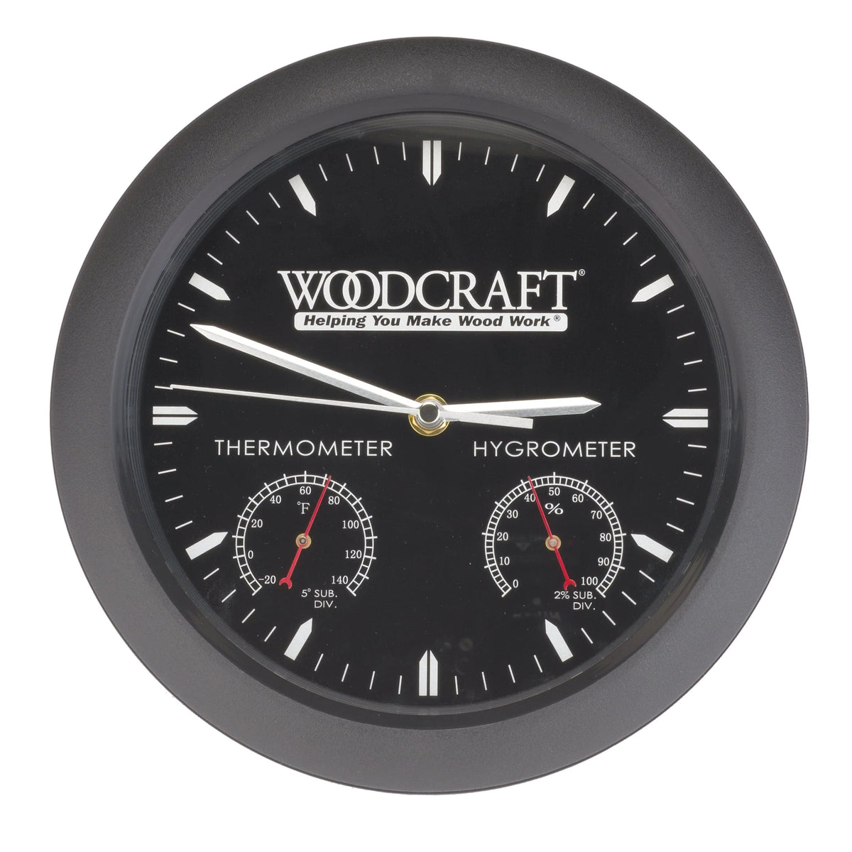 Woodshop Clock with Thermometer and Hygrometer