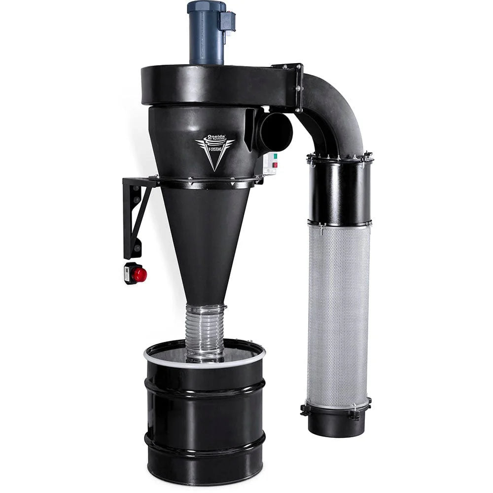 V-System 3000 35-Gallon Cyclone Dust Collector with Wall Mount - HEPA GFM - 3 HP 1 Ph 230V