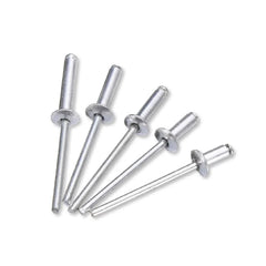 Aluminum Rivets Medium 5mm (5/32") D x 7mm Max Grip Length Box of 100