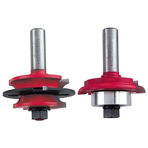 99-281 Recoverable Bead Glass Door Router Router Bit Set Ogee 1/2" Shank