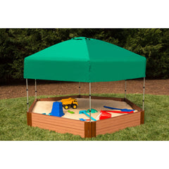 Classic Sienna 7' x  8' x 11" Composite Hexagon Sandbox Kit with Telescoping Canopy/Cover - 2" profile
