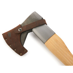 German Rhine Camping and Wilderness Axe with Leather Sheath - 27.5" Handle