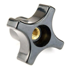 Knob, Four Arm with Through Hole, 3/8"-16 Insert
