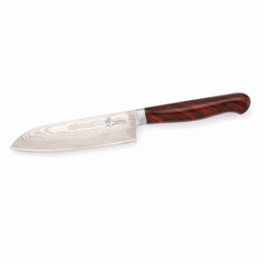 Santoku Knife for Mincing, Slicing and Dicing Vegetables - 9-5/16" - Damascus - Unfinished Kit