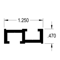 Back-to-Back 1/4" T-Track - 48" Length