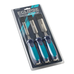 3 pc Wood Chisel with Ergonomic Soft Handle 1/2", 3/4", 1"