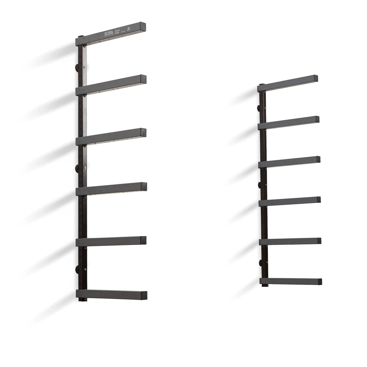 6-Level Lumber Storage Rack - Black & Gray