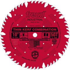 LU83R010 Finish Red Circular Saw Blade 10" x 5/8" Bore x 50 Tooth Combination Thin Kerf