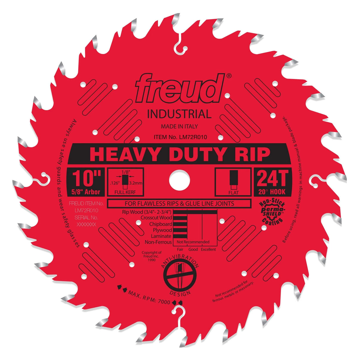 LM72R010 Ripping Saw Blade 10" x 5/8" Bore x 24 Tooth Flat Top