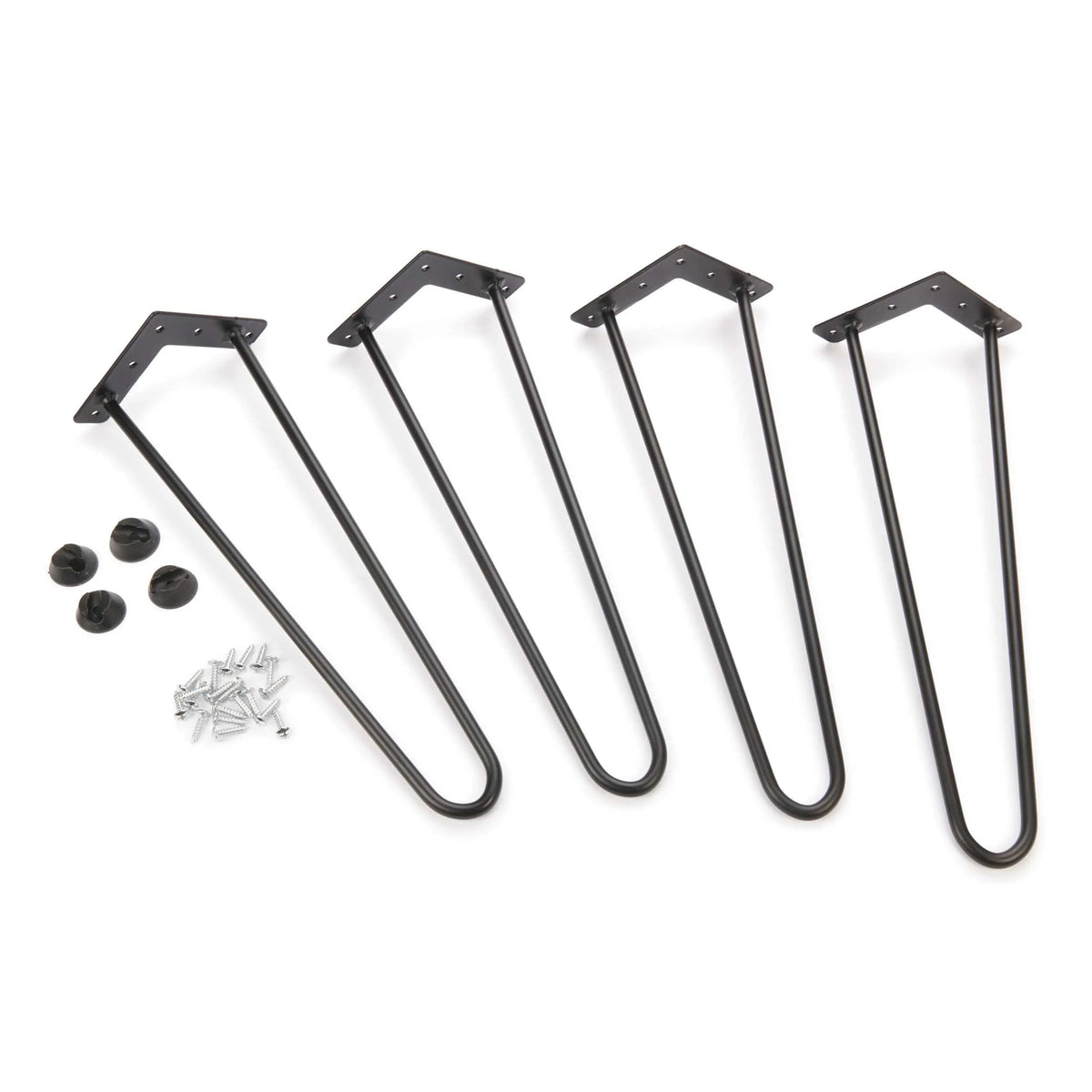 2-Wire Hairpin Leg - 16" - Black - 4 Piece
