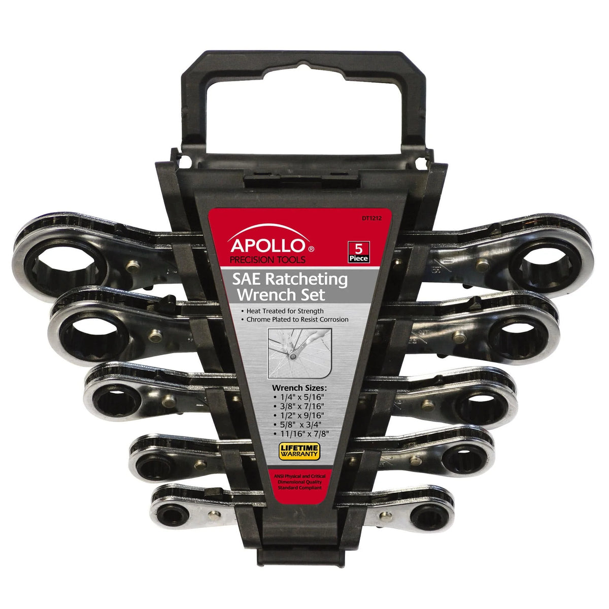 5 Piece SAE Ratcheting Wrench Set